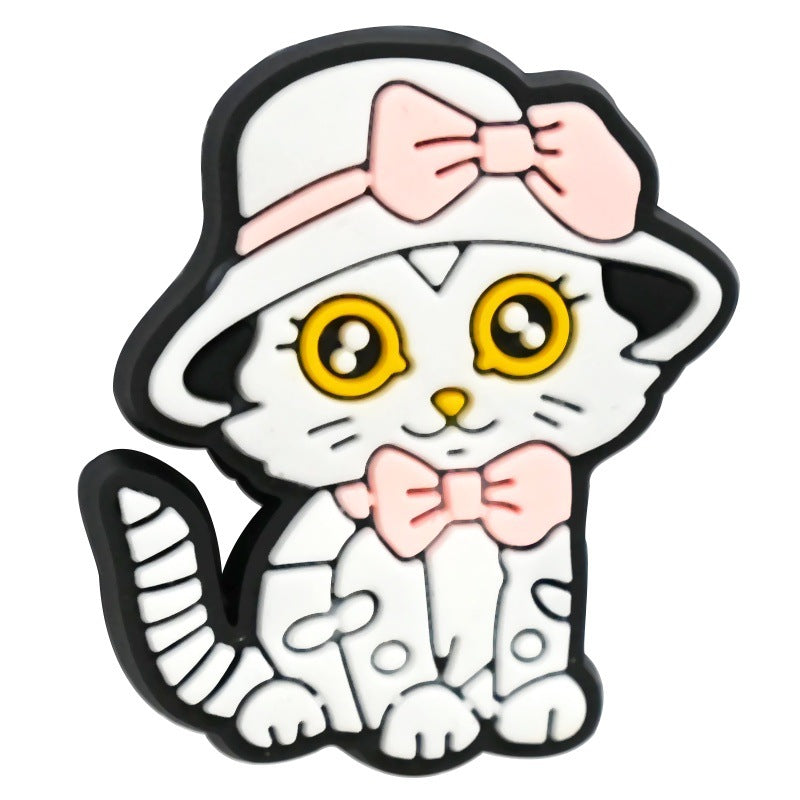 Wholesale Random 100pcs/pack Cute Cat Series DIY Beaded Charcoal